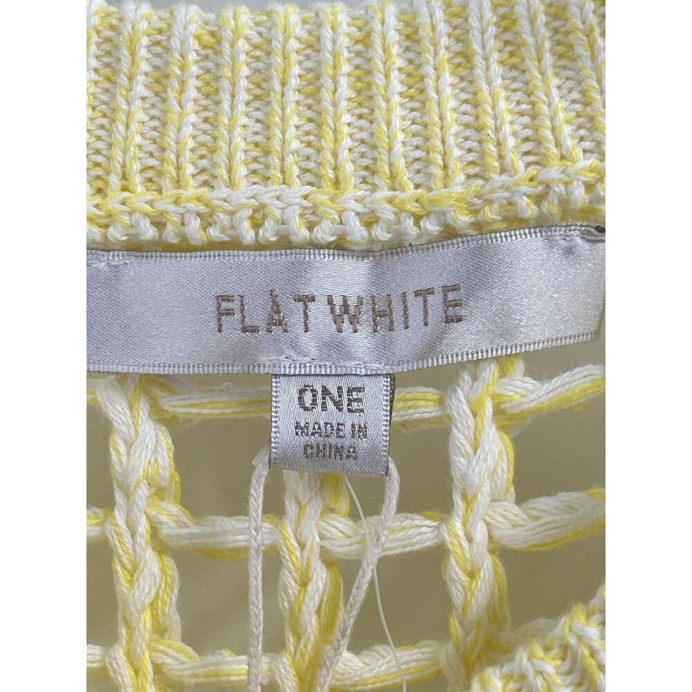 Anthropologie Open Knit Sweater Vest Yellow Sz OSFA NWT - Picture 3 of 6